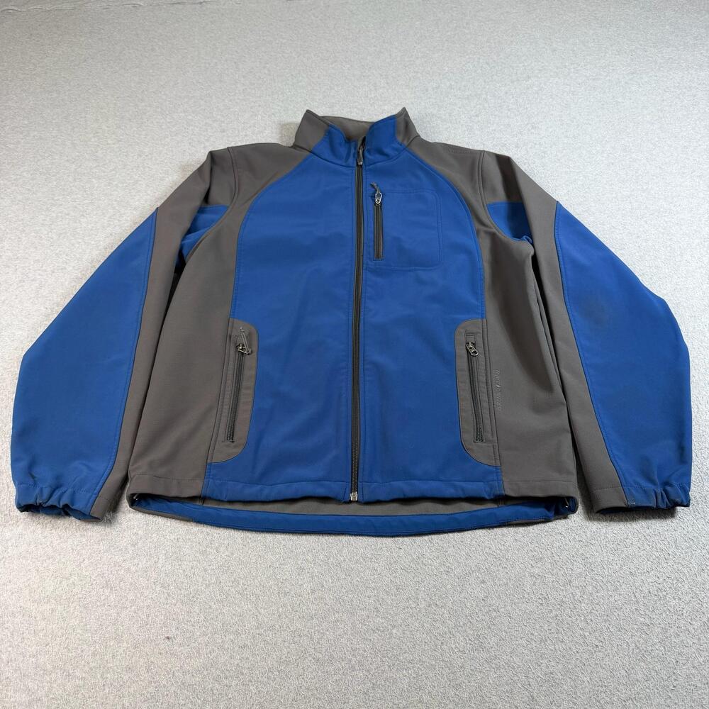 Black Diamond Jacket Men Large Blue Gray Softshell Full Zip Hiking Outdoor Climb